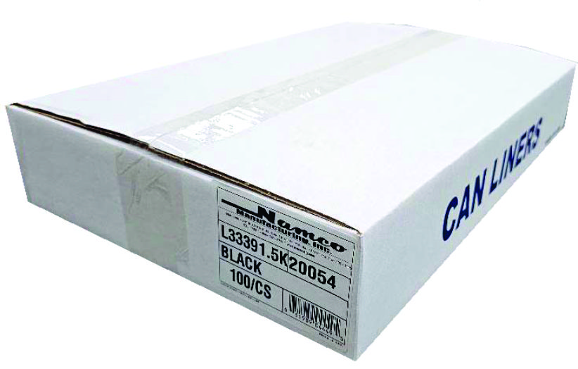 Heavy Duty, Medium Black 33x39, 1.5 MIL, 100/CS