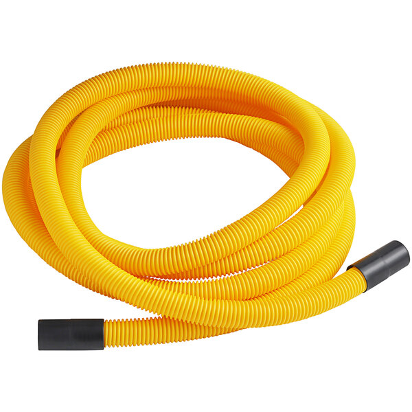 Yellow Vacuum Hose with Cuffs, 1.25in 25Ft