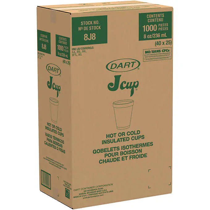 Styrofoam Cups, 1000 Ea/Cs