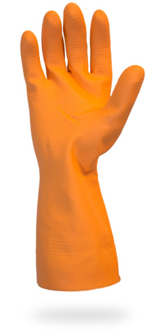 Heavy Duty Rubber Gloves, Orange